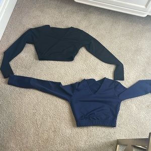 Varsity spirit cheer sleeves, black and navy like new